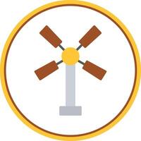 windmolen vlak cirkel icoon vector