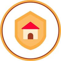 huis bescherming vlak cirkel icoon vector