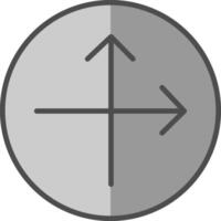 snijden lijn gevulde grijswaarden icoon ontwerp vector