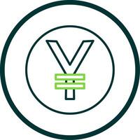 yen munt lijn cirkel icoon ontwerp vector