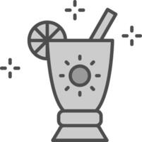 cocktail lijn gevulde grijswaarden icoon ontwerp vector