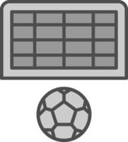 Amerikaans voetbal doel lijn gevulde grijswaarden icoon ontwerp vector