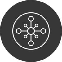 netwerk hub lijn omgekeerd icoon ontwerp vector