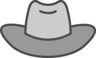 cowboy hoed lijn gevulde grijswaarden icoon ontwerp vector