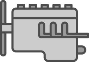 motor lijn gevulde grijswaarden icoon ontwerp vector