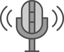 microfoon lijn gevulde grijswaarden icoon ontwerp vector