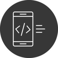 app ontwikkeling lijn omgekeerd icoon ontwerp vector