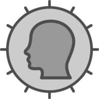 gebruiker lijn gevulde grijswaarden icoon ontwerp vector