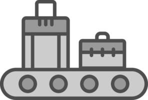 transportband lijn gevulde grijswaarden icoon ontwerp vector