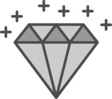 diamant lijn gevulde grijswaarden icoon ontwerp vector