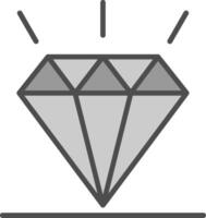 diamant lijn gevulde grijswaarden icoon ontwerp vector