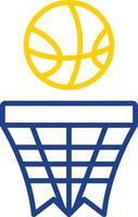 basketbal lijn twee kleur icoon ontwerp vector