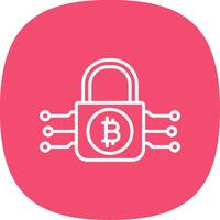bitcoin encryptie lijn kromme icoon ontwerp vector