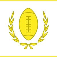 Amerikaans voetbal kampioenschap kleur icoon. gouden Amerikaanse voetbalbal in lauwerkrans. geïsoleerde vectorillustratie vector