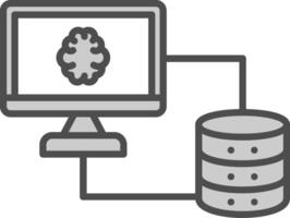 databank lijn gevulde grijswaarden icoon ontwerp vector