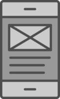 e-mail lijn gevulde grijswaarden icoon ontwerp vector