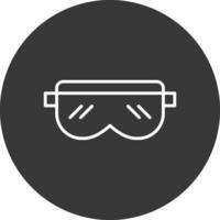 veiligheid bril lijn omgekeerd icoon ontwerp vector