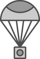 parachute lijn gevulde grijswaarden icoon ontwerp vector