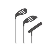 golfclubs icoon. silhouet symbool. negatieve ruimte. vector geïsoleerde illustratie