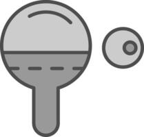tafel tennis lijn gevulde grijswaarden icoon ontwerp vector