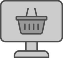 online gevulde grijswaarden multi cirkel winkel lijn gevulde grijswaarden icoon ontwerp vector