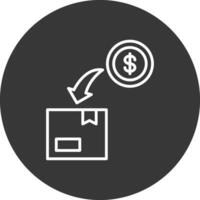 fondsenwerving lijn omgekeerd icoon ontwerp vector