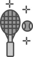 tennis lijn gevulde grijswaarden icoon ontwerp vector