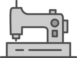 naaien machine lijn gevulde grijswaarden icoon ontwerp vector