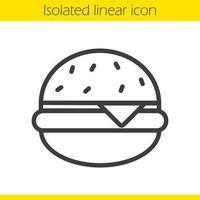 hamburger lineaire pictogram. dunne lijn illustratie. fastfood contoursymbool. vector geïsoleerde overzichtstekening
