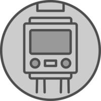 metro lijn gevulde grijswaarden icoon ontwerp vector