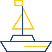 yatch lijn twee kleur icoon ontwerp vector