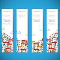 banners met kleurrijke huizen vector