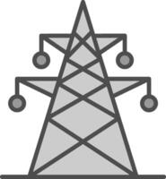 elektrisch toren lijn gevulde grijswaarden icoon ontwerp vector