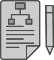 branding lijn gevulde grijswaarden icoon ontwerp vector