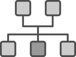 sitemap lijn gevulde grijswaarden icoon ontwerp vector