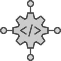 code beheer lijn gevulde grijswaarden icoon ontwerp vector