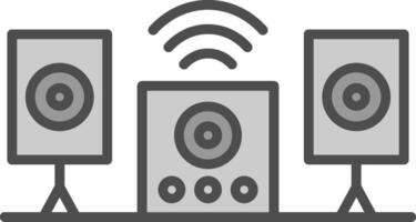 audio systeem lijn gevulde grijswaarden icoon ontwerp vector