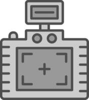 scherm lijn gevulde grijswaarden icoon ontwerp vector
