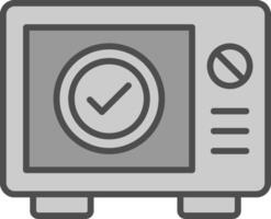 magnetronoven lijn gevulde grijswaarden icoon ontwerp vector