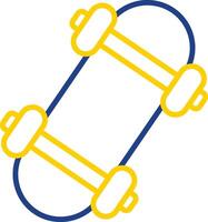 skateboard lijn twee kleur icoon ontwerp vector
