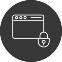 web veiligheid lijn omgekeerd icoon ontwerp vector