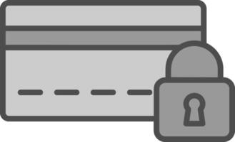 credit kaart veiligheid lijn gevulde grijswaarden icoon ontwerp vector