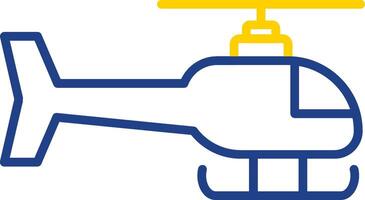 helikopter lijn twee kleur icoon ontwerp vector