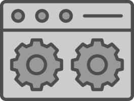 instelling plaats lijn gevulde grijswaarden icoon ontwerp vector