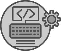 web ontwikkeling lijn gevulde grijswaarden icoon ontwerp vector