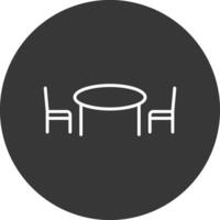 keuken tafel lijn omgekeerd icoon ontwerp vector