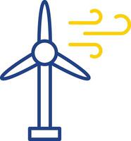 wind turbine lijn twee kleur icoon ontwerp vector