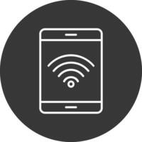 Wifi signaal lijn omgekeerd icoon ontwerp vector