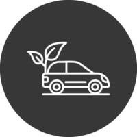 eco auto lijn omgekeerd icoon ontwerp vector