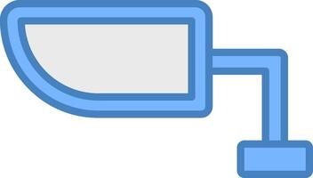 kant spiegel lijn gevulde blauw icoon vector